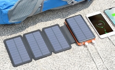 Solar battery charger with in-built battery