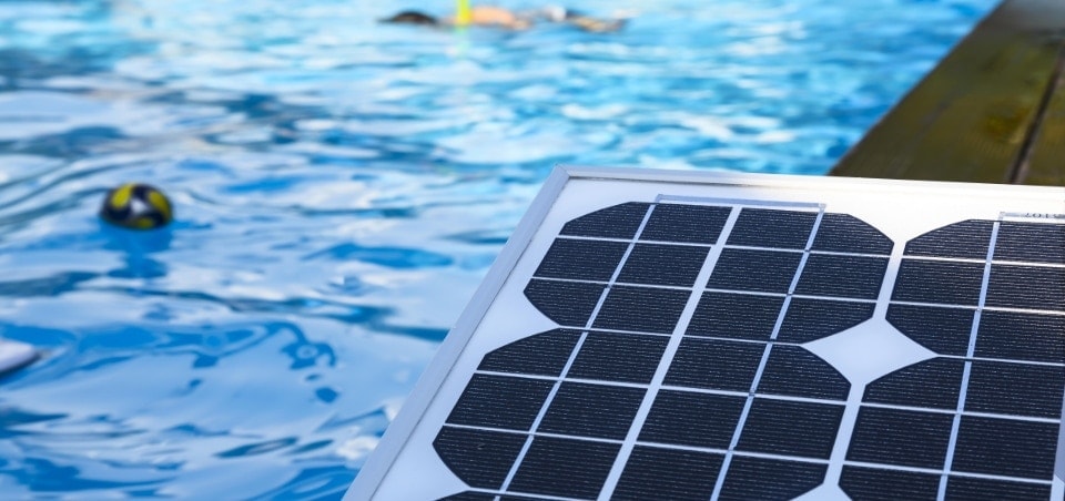 photovoltaic solar panel for heating water in the children's pool