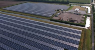 panoramic view of a group of solar panels