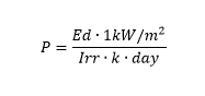 equation for solar panel estimation