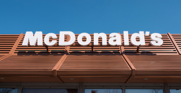 mcdonald's sign on a red roof